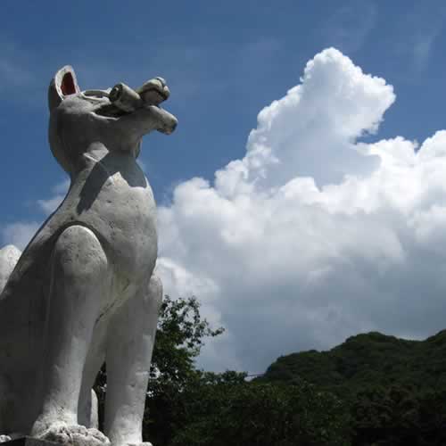 幕末期【厨子入稲荷神像】神像 仏像